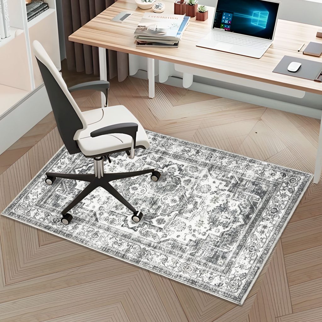 Office Chair Mat for Hardwood Floor, Non-Slip Desk Chair Mat, Gray